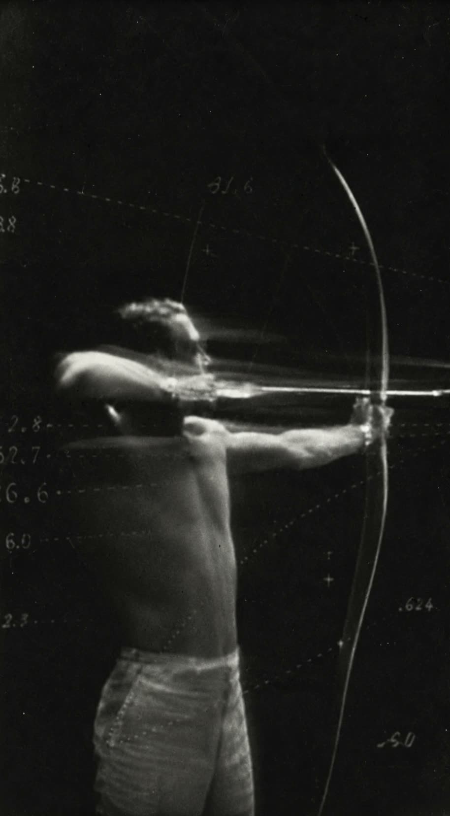 Archer at full draw, motion study